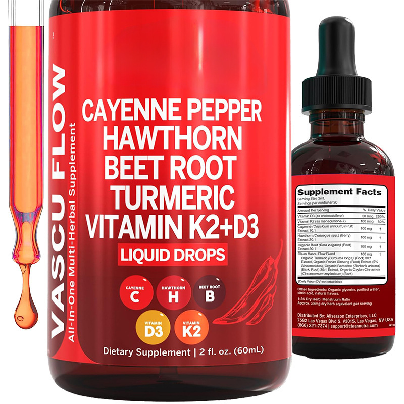 Vitamin D3 K2 Drop - Gotas de pimienta de Cayenne de