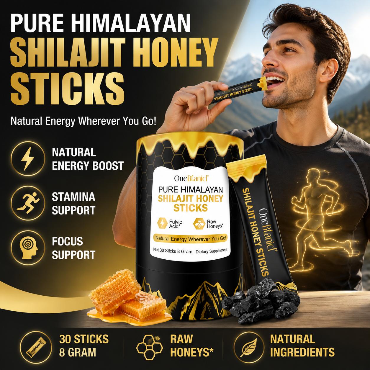 Shilajit Resin Pure - OneBotanical - Palitos de Miel de