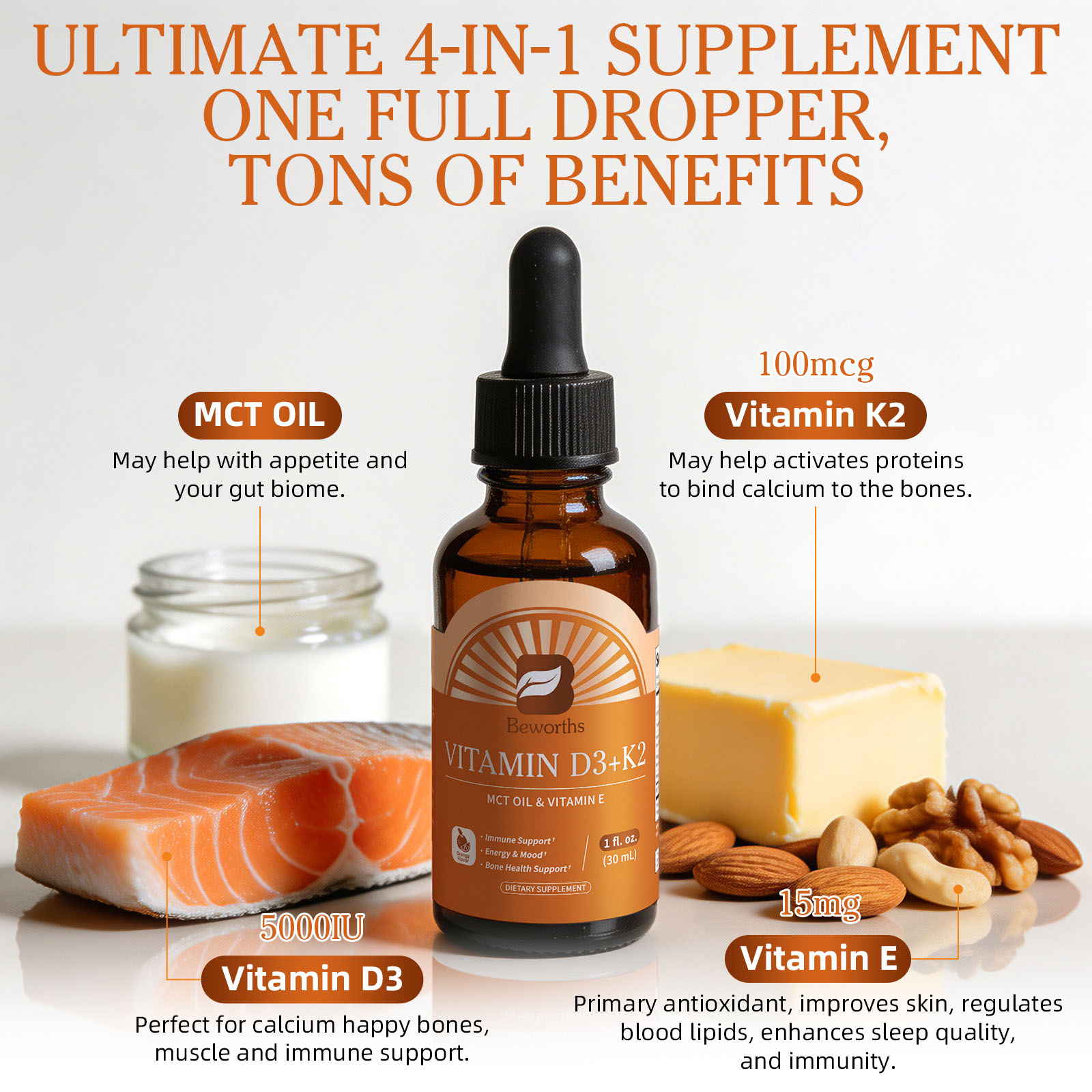 BEWORTHS Gotas de Vitamina D3  - Vitamin D3 K2 Drop reseña y precio