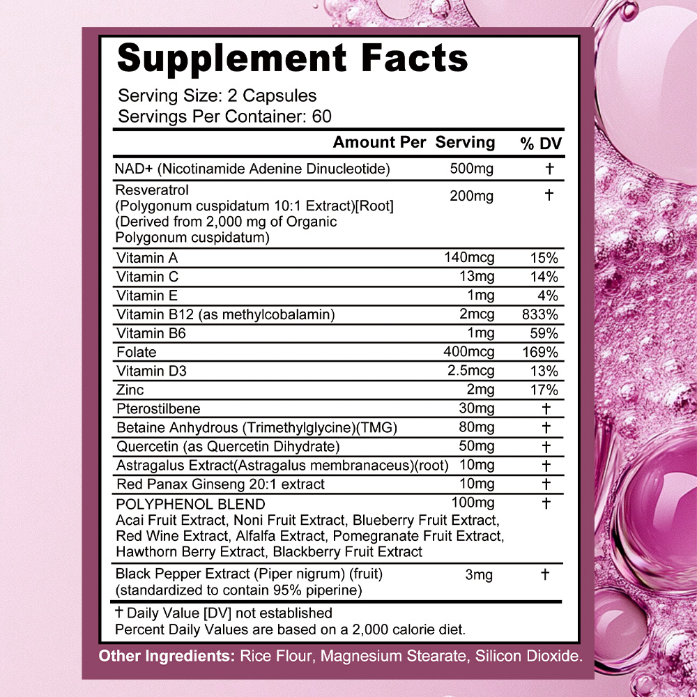 Suplementos de NAD+ y Resverat - Resveratrol Capsule Anti Aging reseña y precio